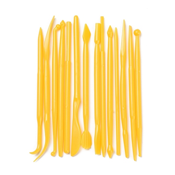 14Pcs Plastic Double Heads Modeling Clay Sculpting Tools Set, for Children DIY Pottery Clay Craft Supplies