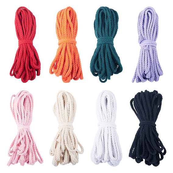 8 écheveaux 8 couleurs de fil de coton tressé pour loisirs créatifs et tricot