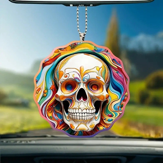 Череп акриловые подвесные украшения, для украшения зеркала заднего вида автомобиля