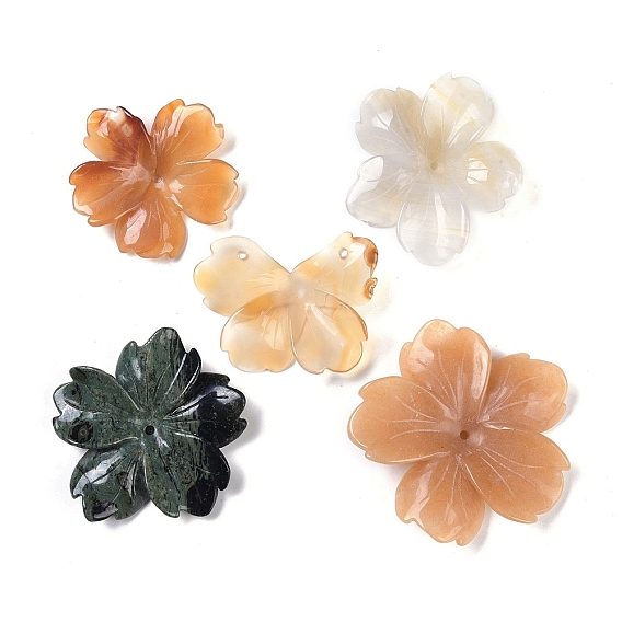 Natural Agate Butterfly Pendant, Flower