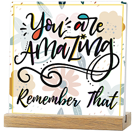 1керамический лист с индивидуальной печатью, квадратные украшения дисплея, с деревянным основанием из поликарбоната