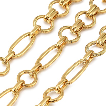 304 Овальные цепочки из нержавеющей стали с витыми кольцевыми звеньями, ионное покрытие (ip), несварные, с катушкой