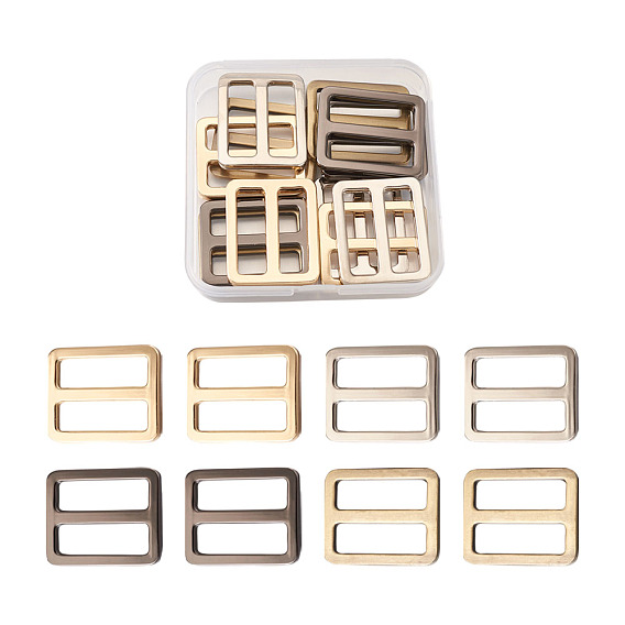 Сплава ползунок пряжки, регулируемые застежки, для ремня кожаный ремень сумка для ремня, прямоугольные
