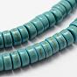 Synthetic Howlite Beads Strand, Dyed, Heishi Beads, Flat Round/Disc