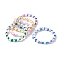 Craft Cube with Mixed Expression Acrylic Beads Stretch Bracelet for Kid, with Transparent Round Beads