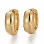 Brass Huggie Hoop Earrings, Long-Lasting Plated, Ring Shape