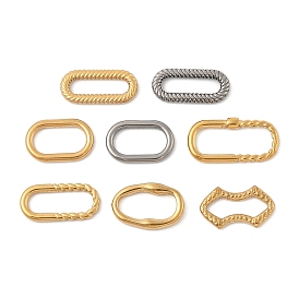 304 Stainless Steel Linking Rings, Oval/Lip