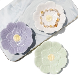 Porcelain Flower Jewelry Tray, Trinket Ring Dish Decorative Plate, for Rings, Earrings, Small Items