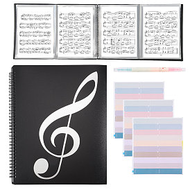 Пластиковый органайзер для нот для фортепиано, с закладками и ручкой, прямоугольные