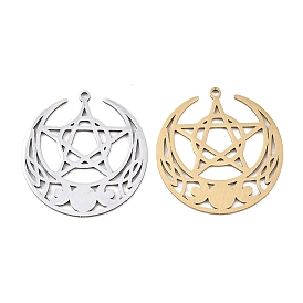 201 подвески из нержавеющей стали, луна со звездным шармом