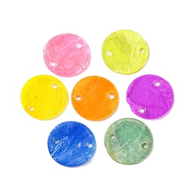 Spray Painted Natural Capiz Shell Connector Charms, Disc