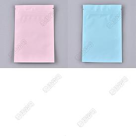 20 pièces 2 couleurs unies sacs en plastique à fermeture éclair, pochette en papier d'aluminium refermable, sacs de stockage de nourriture, rectangle