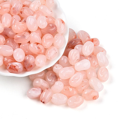 Прозрачные акриловые бусины, овальные, два тона