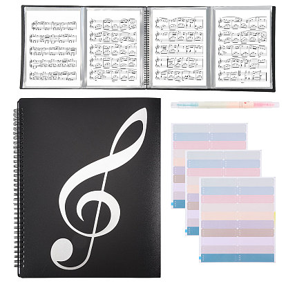 Пластиковый органайзер для нот для фортепиано, с закладками и ручкой, прямоугольные
