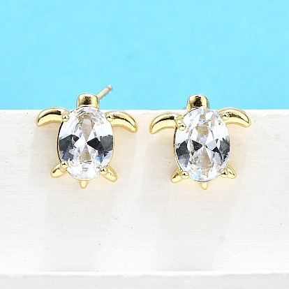 Серьги-гвоздики из латунного микро-паве, долговечный, без свинца и без кадмия, реальный 18 k позолоченный