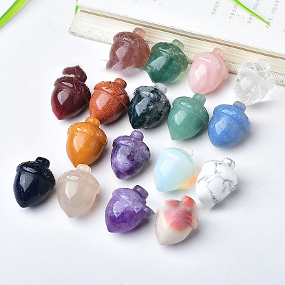 Резные фигурки желудей из драгоценных камней, для домашнего офиса настольный орнамент фэн-шуй