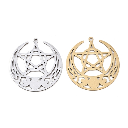 201 подвески из нержавеющей стали, луна со звездным шармом