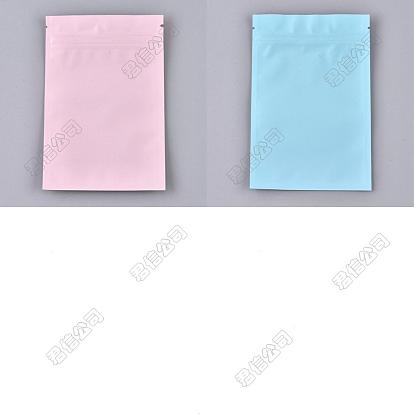 20 pièces 2 couleurs unies sacs en plastique à fermeture éclair, pochette en papier d'aluminium refermable, sacs de stockage de nourriture, rectangle