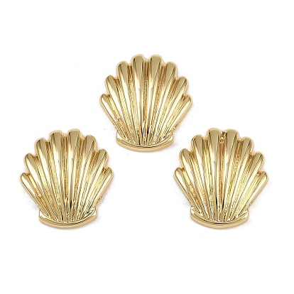 Латунные бусины в форме ракушки, стойки покрытие, долговечный, без кадмия и без свинца
