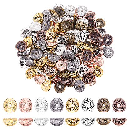 320шт 8 цвета волнистые бусины-проставки в тибетском стиле, Twist пончик