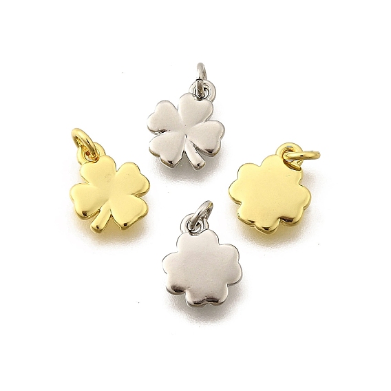 Латунь прелести, Четыре листа клевера, стойки покрытие, прочное покрытие, без кадмия и без свинца, с целью перехода в кольце