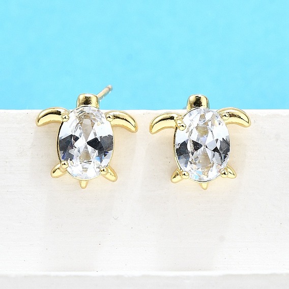 Серьги-гвоздики из латунного микро-паве, долговечный, без свинца и без кадмия, реальный 18 k позолоченный