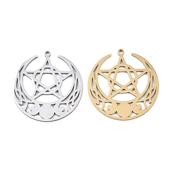 201 подвески из нержавеющей стали, луна со звездным шармом