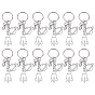 12Pcs Alloy & 304 Stainless Steel Robot & Rocket & Planet Keychains, with Iron Split Key Rings