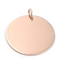 Ion Plating(IP) 304 Stainless Steel Pendants, Manual Polishing, Stamping Blank Tag, with Jump Rings, Flat Round