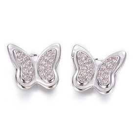 Micro cuivres ouvrent charmes de zircons, non plaqué, papillon