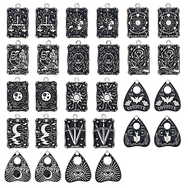 28 шт 14 стили подвески из сплава эмали, подвески в виде сердца и карт Таро, платина