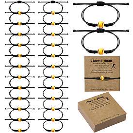 60шт. акриловые браслеты из бусин в форме бейсбольных мячей, Регулируемые браслеты из вощеного шнура для женщин и мужчин, 60карточки для демонстрации бумажных браслетов