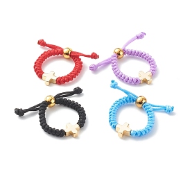 Nylon Rings, with Brass Beads, Cross