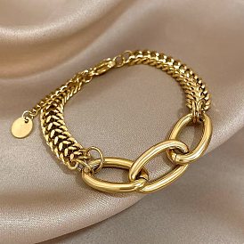 Хип-хоп 304 браслеты из кубинской цепи и тросов из нержавеющей стали для женщин