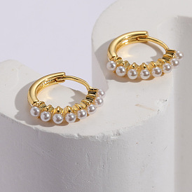 Baroque Style Freshwater Pearl Earrings - Elegant 14k Gold Ear Hoops for Women