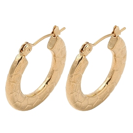 Snake Skin 201 Stainless Steel Half Hoop Earrings for Women, with 304 Stainless Steel Pin