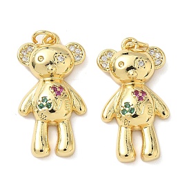 Латунные микро проложить кубического циркония подвески, медведь, с целью перехода в кольце, без свинца и без кадмия, долговечный, реальный 18 k позолоченный, стойки покрытие