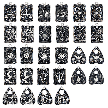28 шт 14 стили подвески из сплава эмали, подвески в виде сердца и карт Таро, платина