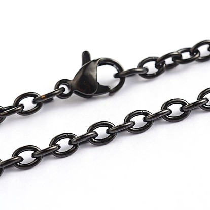 Vacuum Plating 304 Stainless Steel Cable Chain Necklaces, with Lobster Clasps