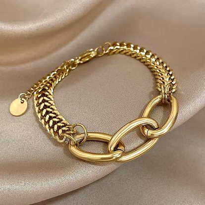 Хип-хоп 304 браслеты из кубинской цепи и тросов из нержавеющей стали для женщин