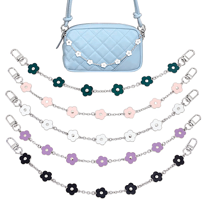 5 шт. 5 цвета сплава эмалированные телефонные ремешки для телефона цепочки, цветок
