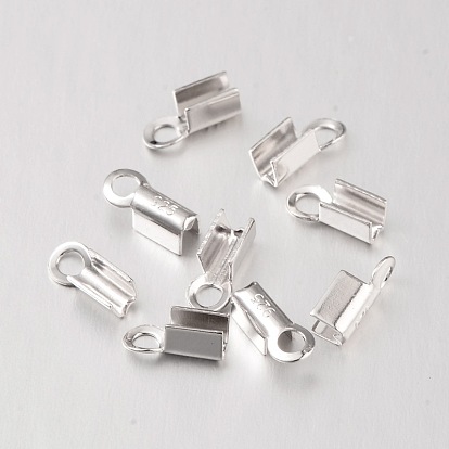 Sterling Silver End Tips, with 925 Stamp, 1.5mm, hole: 1.5mm, about 925pcs/100g