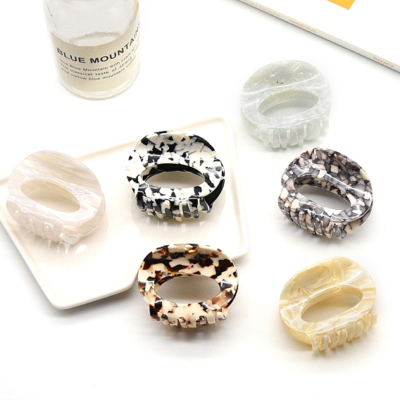 Овальные заколки для волос из ацетата целлюлозы (смолы), аксессуары для волос для женщин девушка