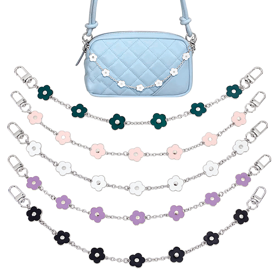 5 шт. 5 цвета сплава эмалированные телефонные ремешки для телефона цепочки, цветок