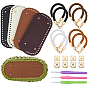 DIY Bag Making, Including 4pcs 4 Colors PU Leather Oval Bottom, 8pcs 4 Colors Bag Handles, 3Pcs TPR Handle Aluminum Crochet Hook Needles and 4Pcs Alloy Magnetic Buttons Snap Magnet Fastener