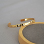 Minimalist Vintage Brass Gold Open Cuff Bracelet - Unique, Elegant, Texture.