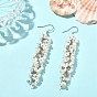 ABS Plastic Imitation Pearl Flower Dangle Earrings, 304 Stainless Steel Cluster Earrings