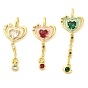 Подвески из настоящего 18k золота с покрытием из латуни с микропаве из кубического циркония, с эмалью, без свинца и без кадмия