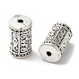 Столбец с цветочным узором сплава бисером, без кадмия и без свинца, тибетский стиль , 17x10 мм, Отверстие : 2.5 мм , около 140 шт / 1000 г