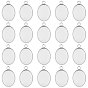 20Pcs 304 Stainless Steel Pendant Cabochon Settings, Oval